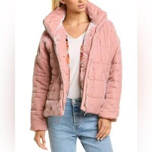 Johnny Was Zaelia Silk-Blend Puffer Jacket Women's size medium